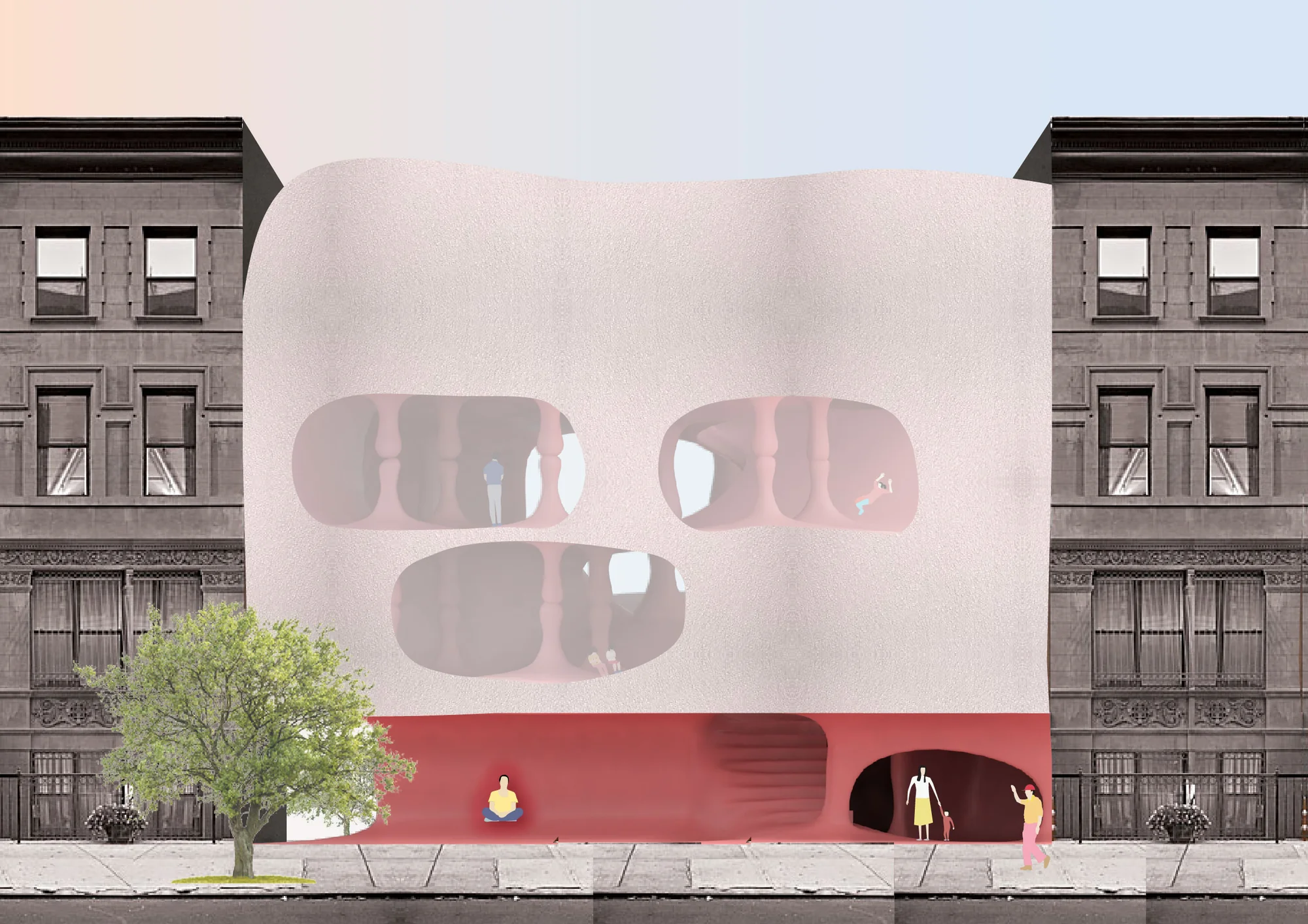 external view of the soft building
